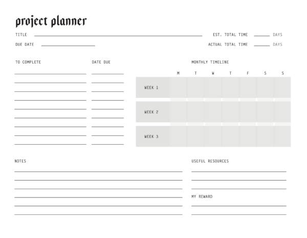 school planner templates for students 1
