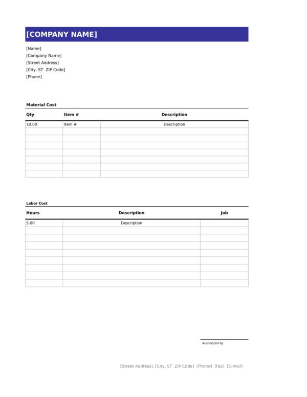 Free Printable Handyman Invoices TUTORE ORG Master Of Documents