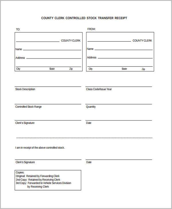 FREE 13  Transfer Receipt Templates in PDF