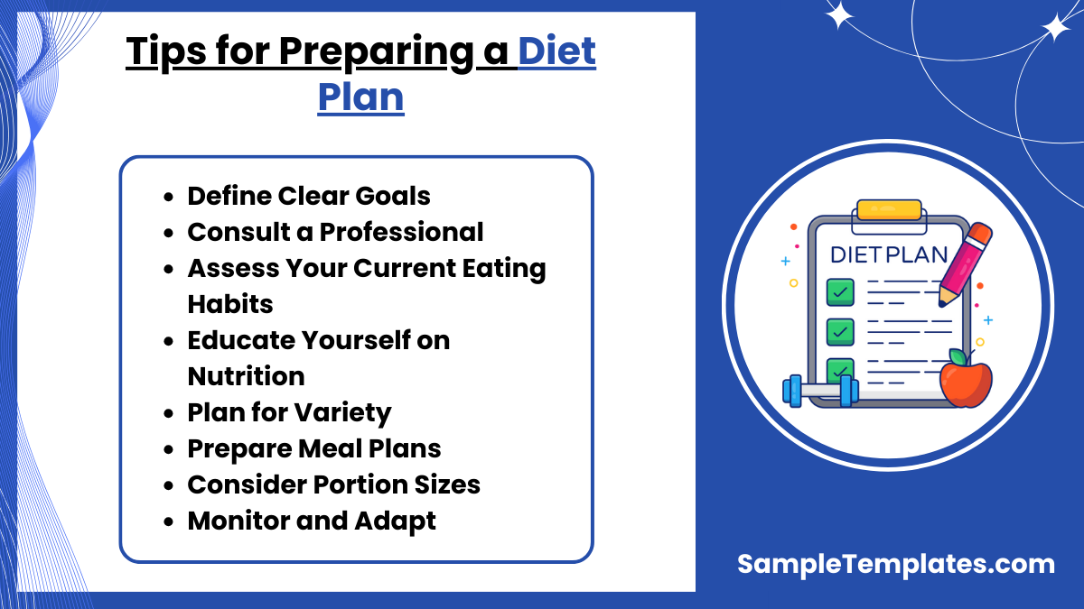 tips for preparing a diet plan