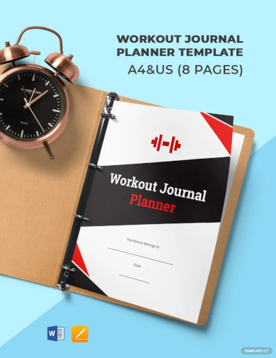 workout journal planner template