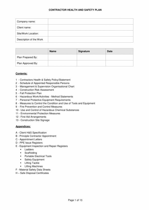 contractor health and safety plan template 01