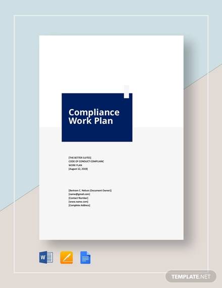 compliance work plan template