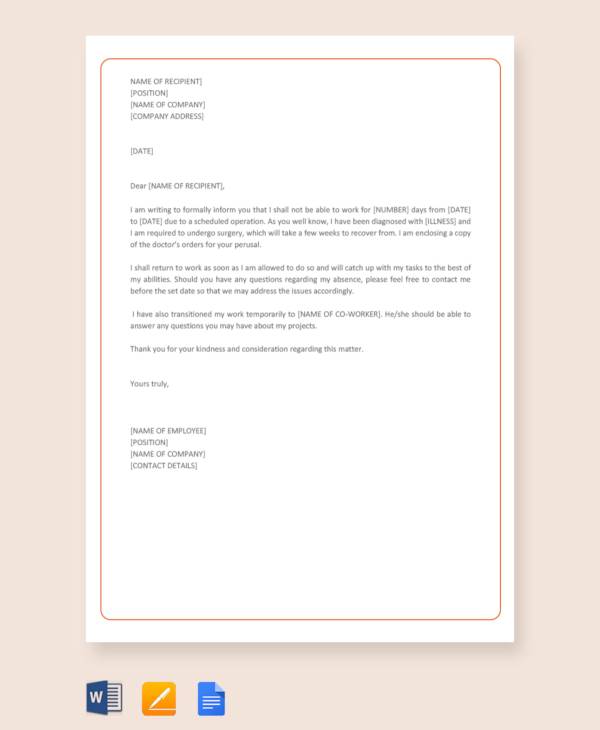 FREE 16+ Formal Excuse Letter Templates & Samples in MS Word, Google