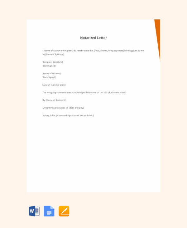 free personal notarized letter template