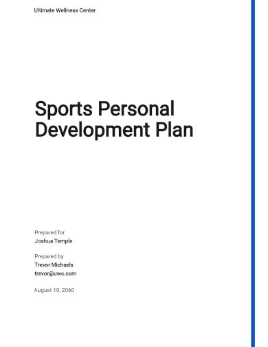 free sports personal development plan template