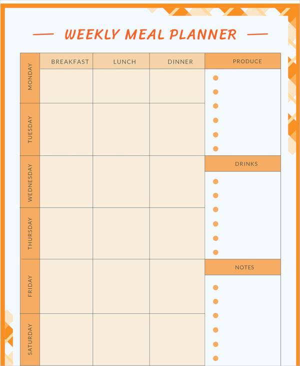 FREE 17+ Meal Planning Templates in PDF | Excel | MS Word
