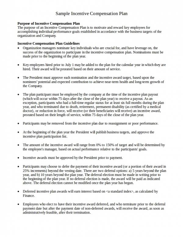 FREE 12 Sales Compensation Plan Templates In PDF MS Word