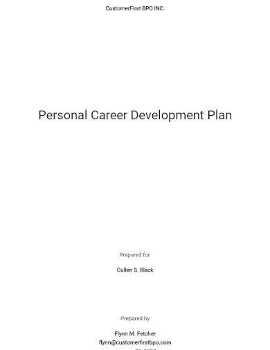 personal career development template