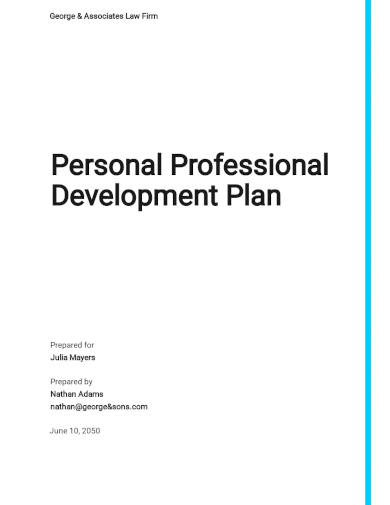 personal professional development plan template