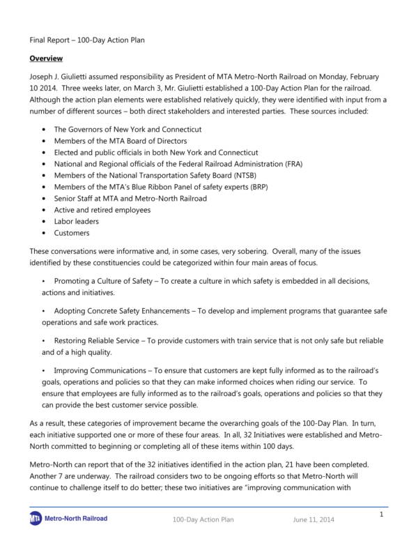 FREE 11 100 Day Plan Templates In PDF MS Word