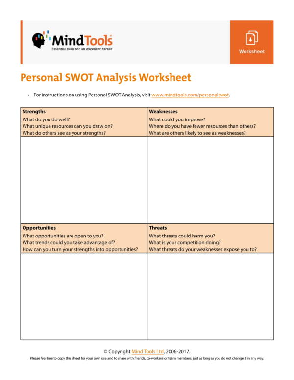 Swot Template For Word