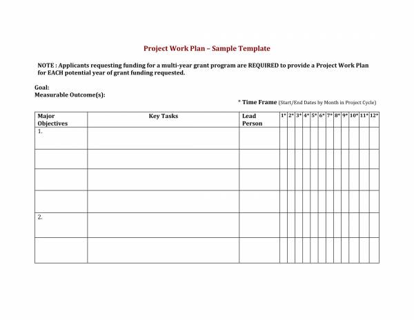 project work plan sample template 1