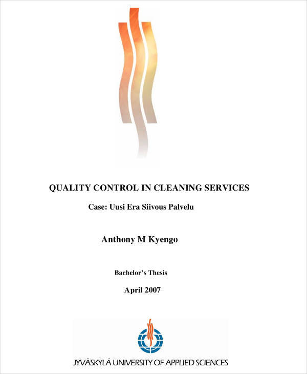 quality control cleaning service plan