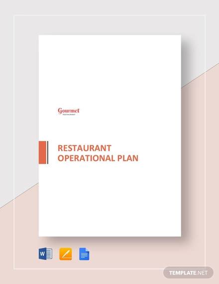 restaurant operational plan template