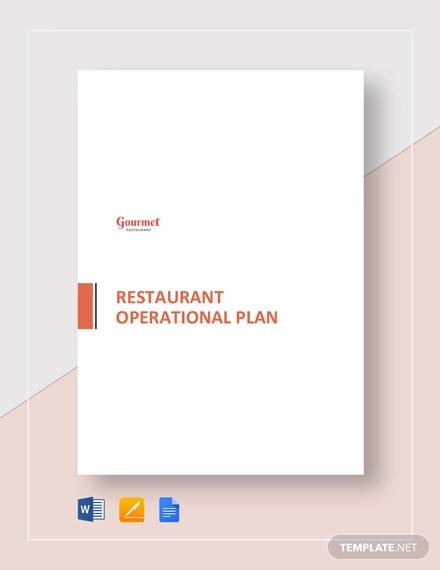 modelul planului operațional al restaurantului