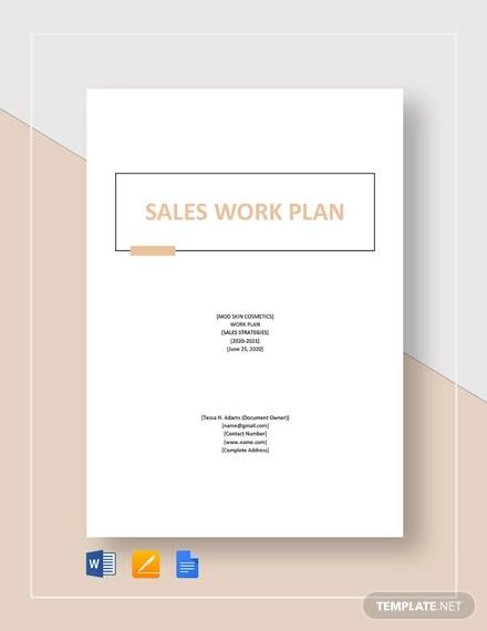 sales work plan template