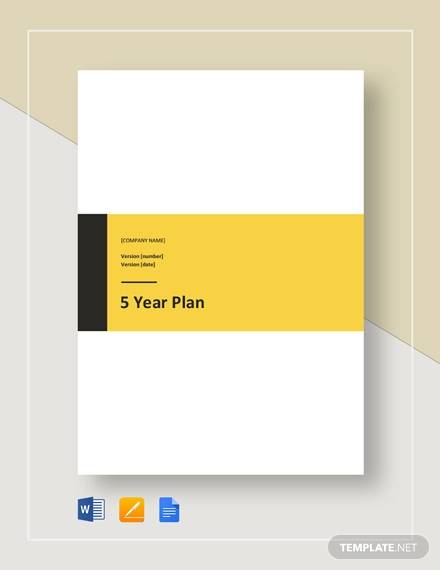 5 year plan template