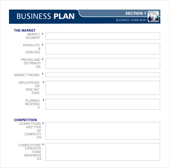 1 Page Business Plan Templates Free