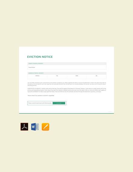blank eviction notice template