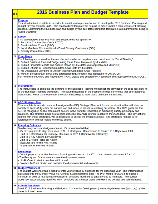 business action plan template