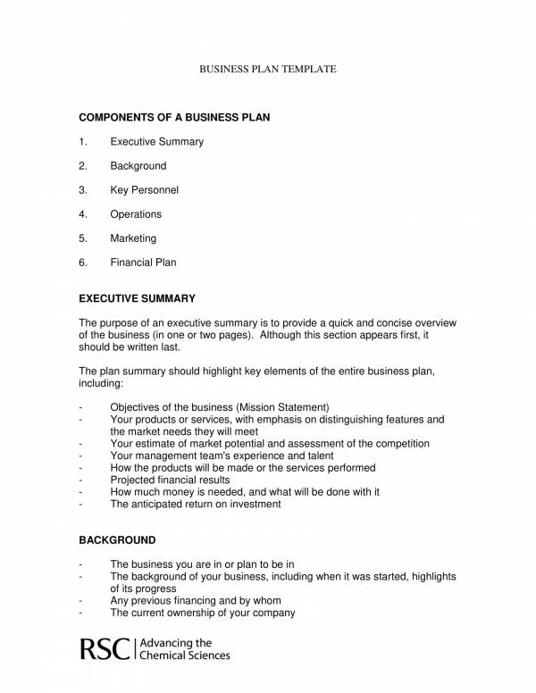 business financial plan template for chemical business 2