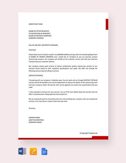 business introduction letter to new clients