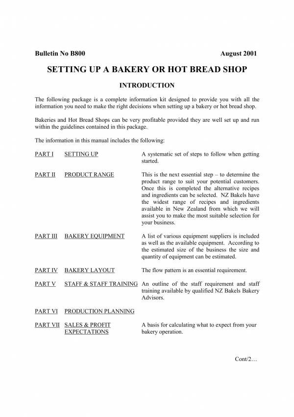 Free 11 Bakery Business Plans Pdf