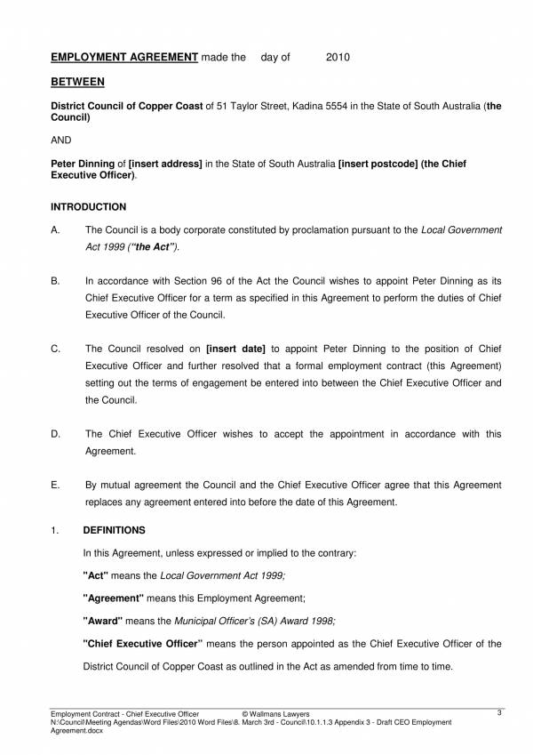 ceo employment agreement draft 03