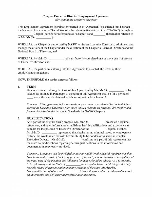 chapter executive director employment agreement template 01
