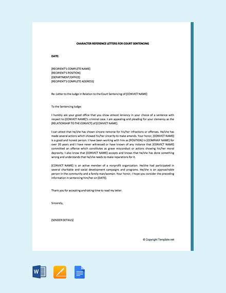 Character Reference Letter For Court Hearing from images.sampletemplates.com