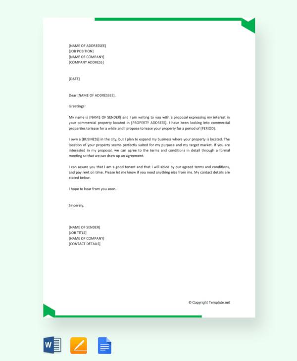 Commercial Property Offer Letter Sample Uk HQ Template Documents