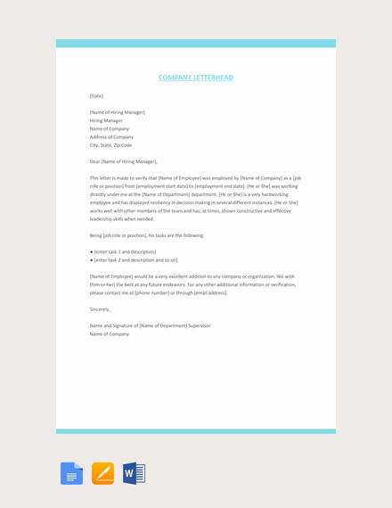 company experience letter
