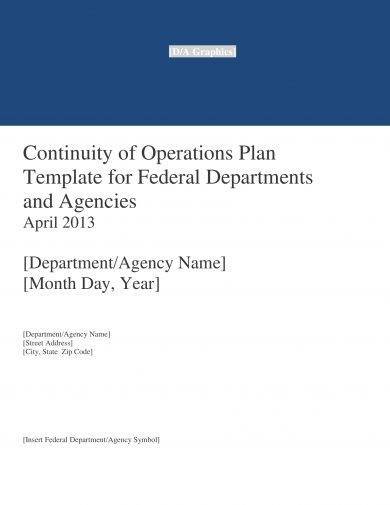 continuity of operations plan template for federal departments and agencies management
