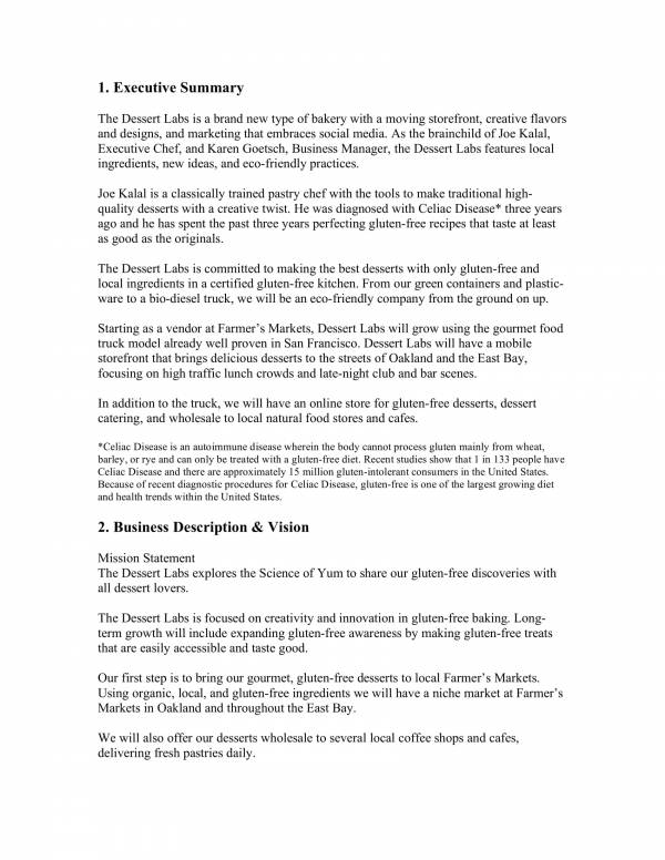 conclusion of a bakery business plan sample pdf