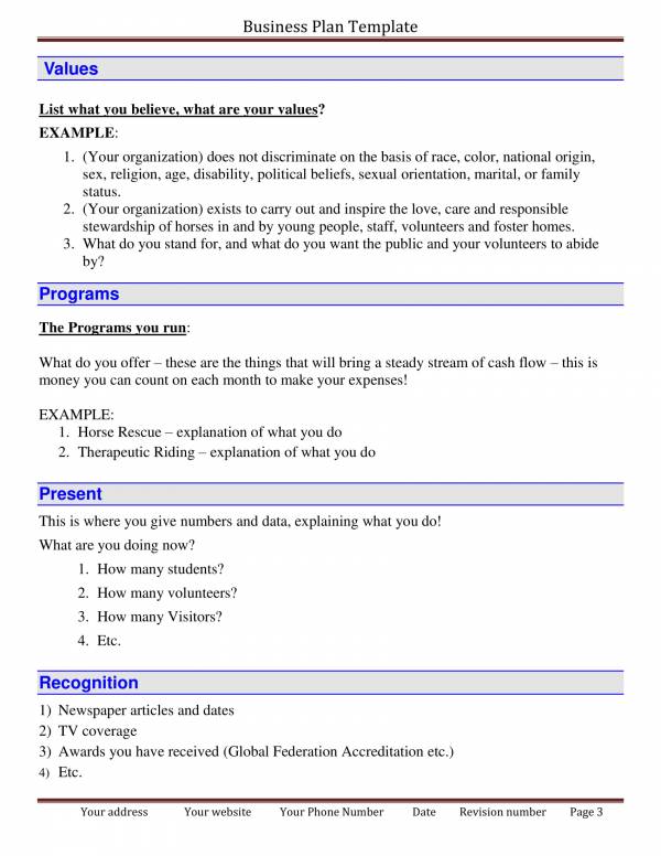 free business plan template uk word