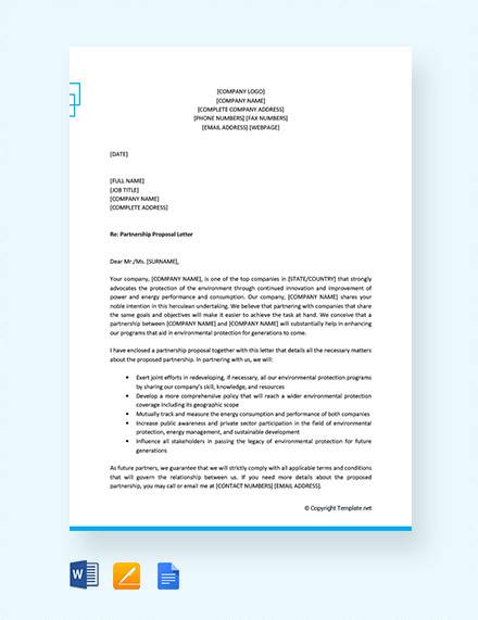 formal proposal letter for partnership