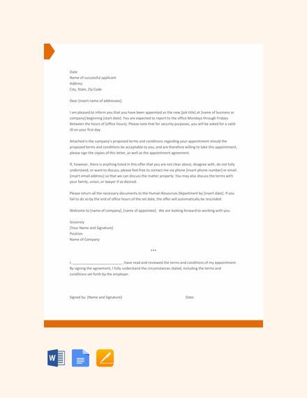 FREE 36+ Sample Appointment Letter Templates in PDF ...