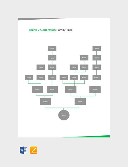 free blank 7 generation family tree template