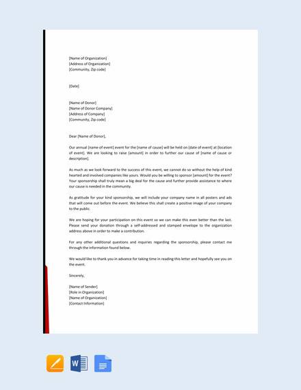 pdf sample letter memorandum Sample 12 PDF Sponsorship  Letters Event