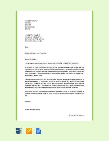 free motivation letter for job application