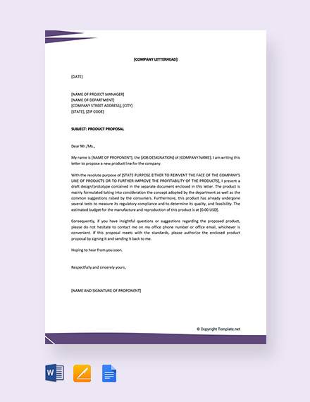 free product proposal letter