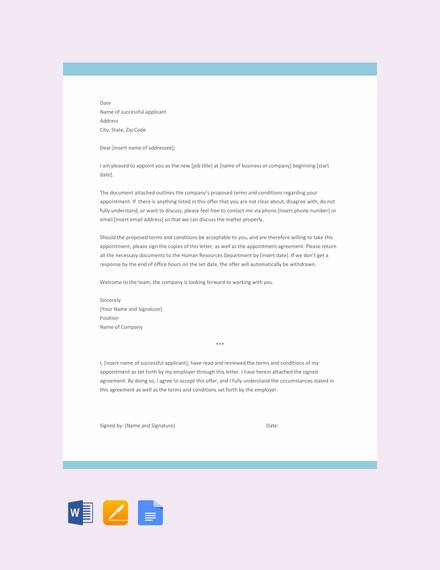 free simple appointment letter template