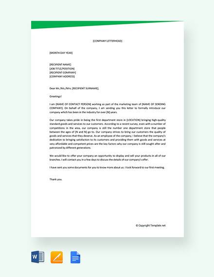 free trading business introduction letter