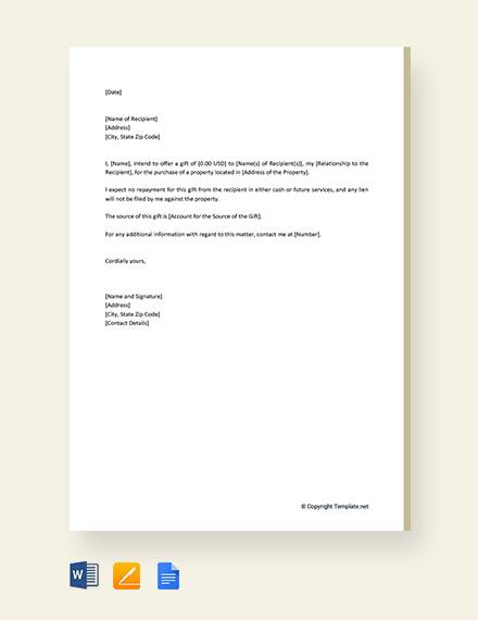 Gift Letter Template For Mortgage Down Payment from images.sampletemplates.com