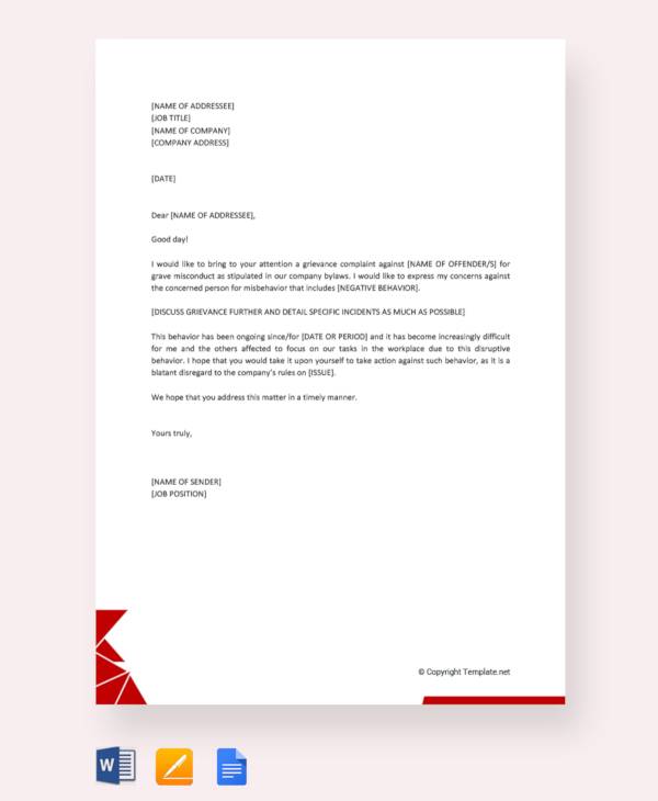 Sample Letter Of Workplace Harassment from images.sampletemplates.com