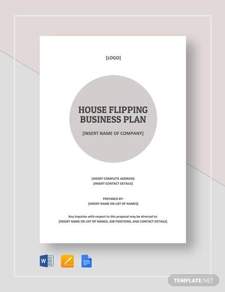 house flipping business plan template