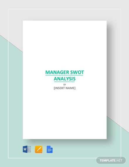 manager swot analysis sample template