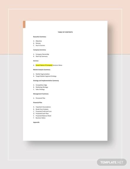 massage therapy business plan template