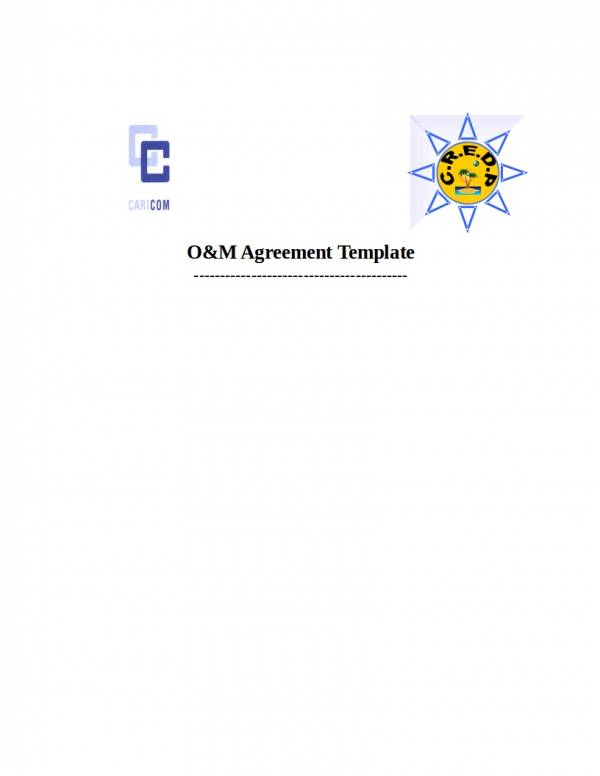 operations and maintenance agreement template